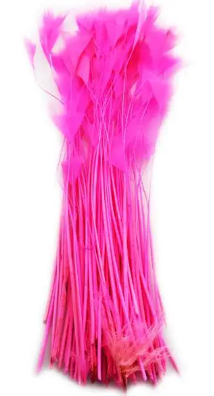 Горячее предложение, 24 шт./лот, длина 12-18 см, крашеное изделие, гусиные перья для рукоделия, вечерние, свадебные украшения, букет, Carnaval, аксессуары, перо IF14 - Цвет: pink