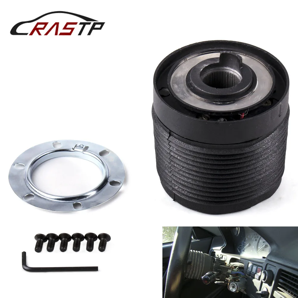 

RASTP-Aluminum Steering Wheel Hub Adapter Snap Off Boss Kit Black for Volkswagen Jetta for VW-4A RS-QR022