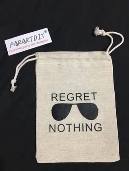 

Personalized Regret Nothing Bachelorette Hangover bridal shower recovery Survival Kit wedding favor gift muslin bags Candy pouch