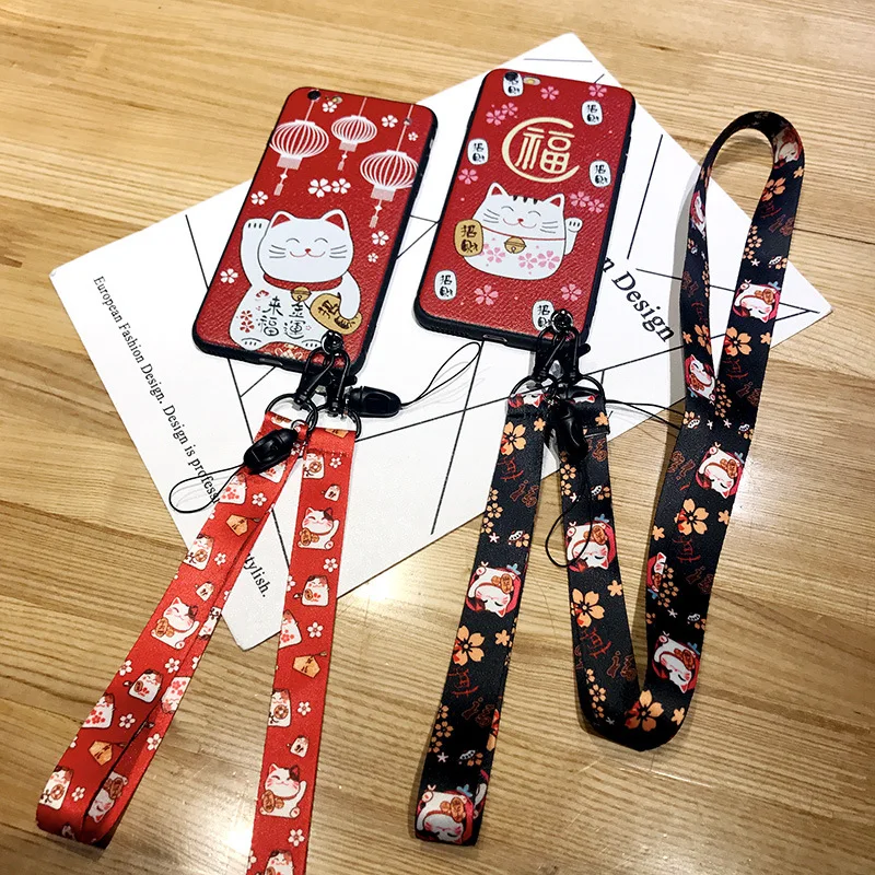 Lucky Cat брелок с лентой женский чехол для телефона цепочка для ключей бумажник porte clef для сумки брелок для ключей llaveros mujer sleutelhanger chaviro