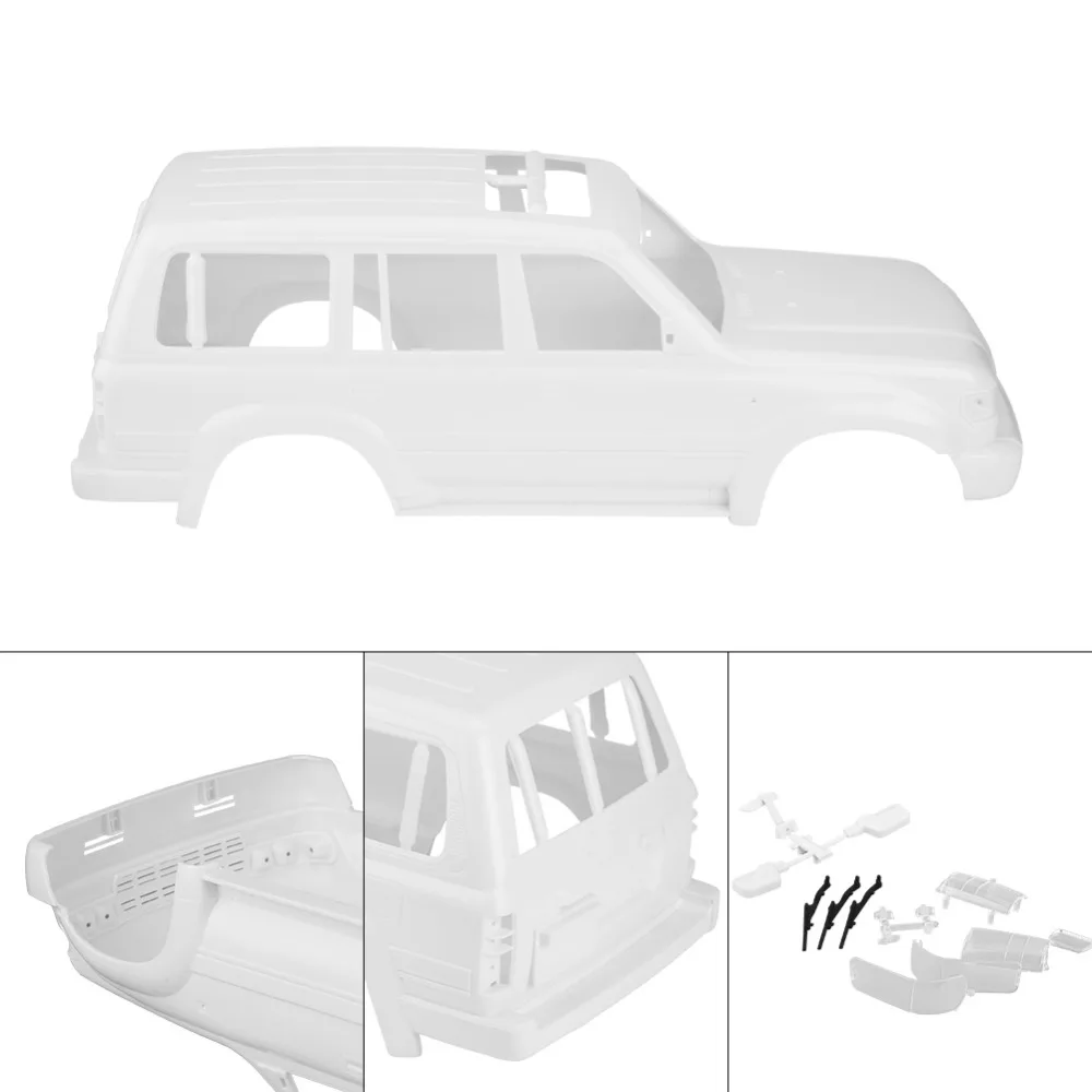 Гусеничный шасси Land Curiser LC80 белый жесткий кузова для осевой 90027 90028 90035 90022 колесная база 313 мм