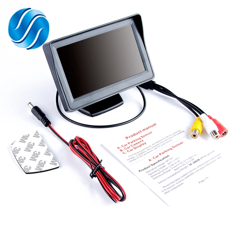 

Color TFT LCD monitor display 4.3-inch Car parking rearview backup video PAL/NTSC FREE SHIPPING