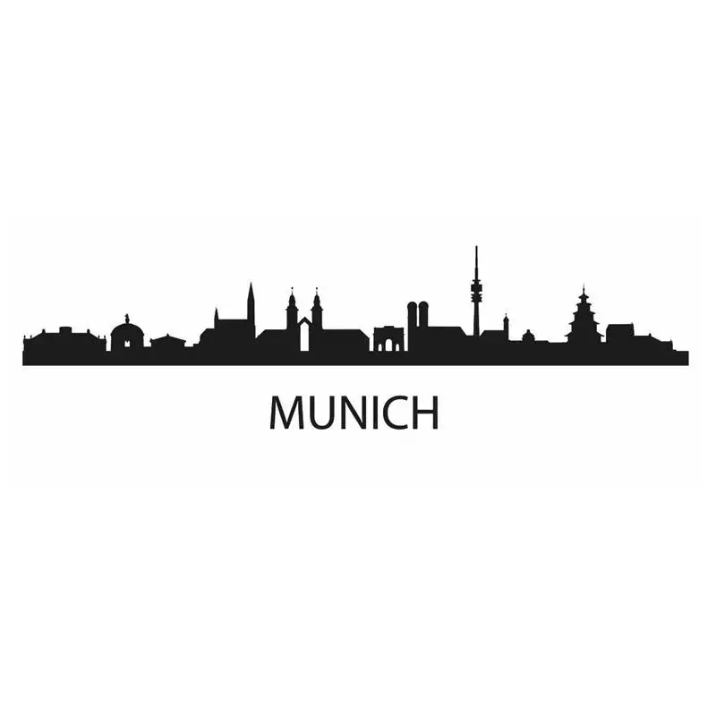 Настенная Наклейка на стену в стиле Город MUNICH Виниловая наклейка машину декор s