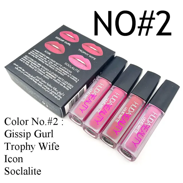 Huda Beauty Lipstik 4 Pcs Set Mini Cair Matte Lip Stick Liner Huda Beauty Gloss Batom Tahan Lama Lipstik Huda Beauty Telanjang Lip Gloss Aliexpress