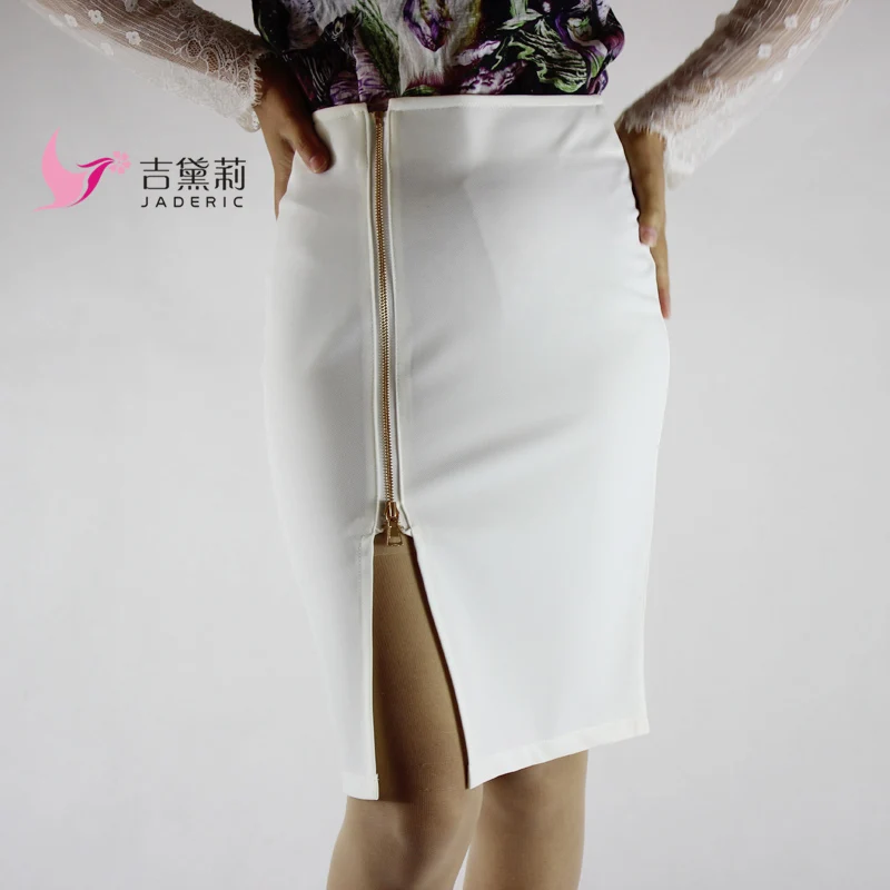 Jaderic 4XL плюс Размеры Для женщин Юбки-карандаши осень элегантный Высокая Талия облегающая юбка корейской моды молния офисная юбка