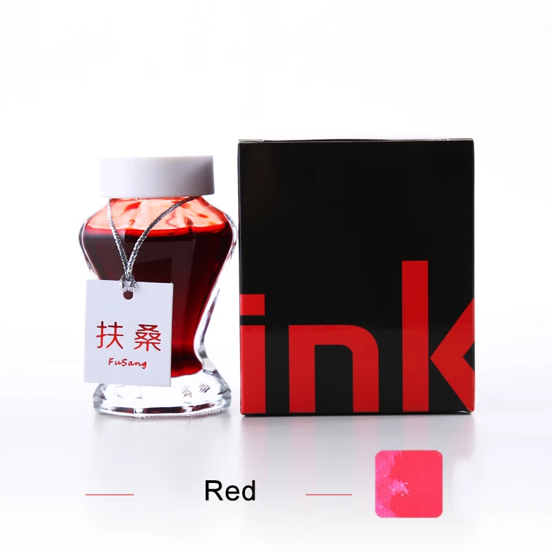1 шт. большая емкость 50 мл стеклянная чернильная Бутылка Для авторучки 9 цветов на выбор хорошие неуглеродистые цветные чернила школьные принадлежности - Цвет: red
