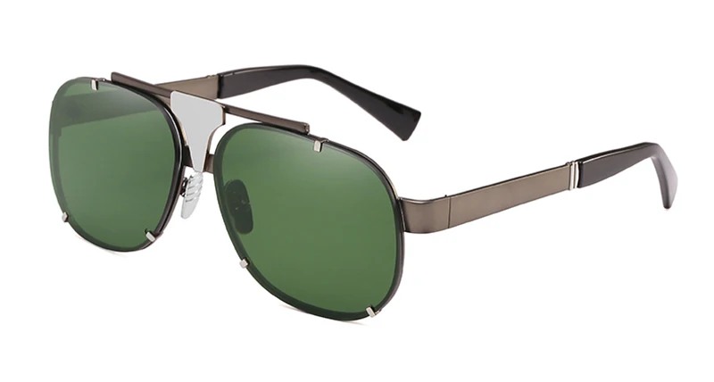 LEIDISEN, модные солнцезащитные очки, Ретро стиль, металлические очки, Роскошные, фирменный дизайн, мужские зеркальные солнцезащитные очки, негабаритные, Ретро стиль, UV400 - Цвет линз: NO6
