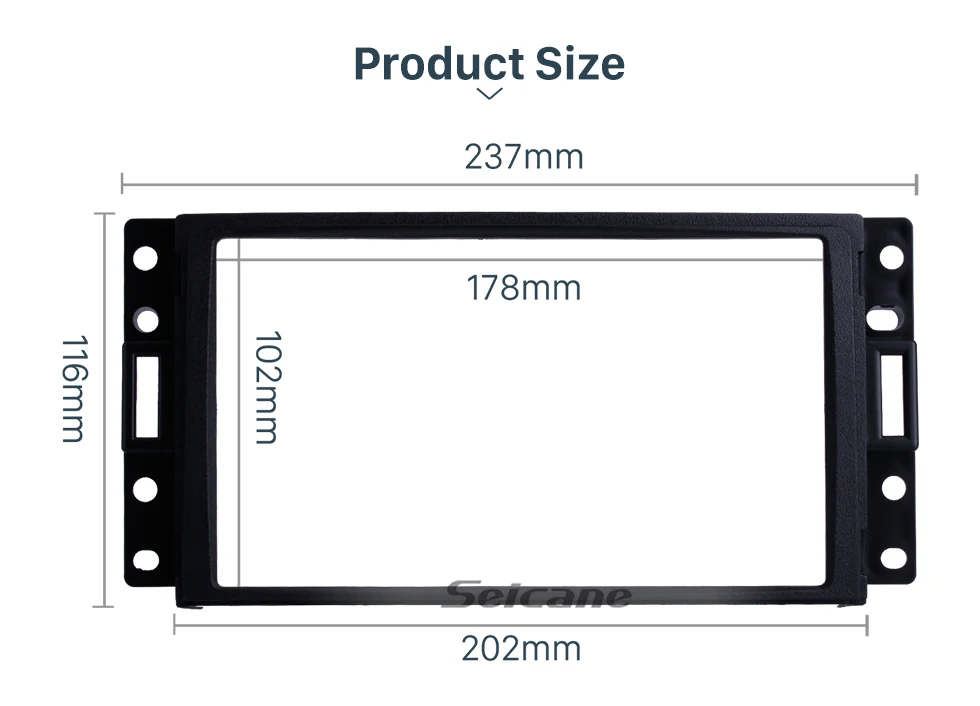 Seicane Black Double Din Car Radio Fascia for Hummer H3 CHEVROLET BUICK PONTIAC/ SATURN / SAAB Surround Panel Auto Trim Stereo Dash CD Frame