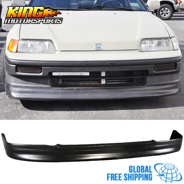 Fit 1988 1991 Honda CRX PU Black New Front Bumper Lip Bodykit CS Style
