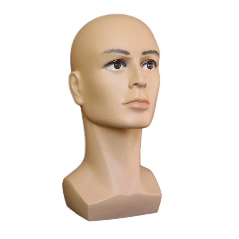 Free shiping coffee color male Mannequin Head Hat Display Wig training