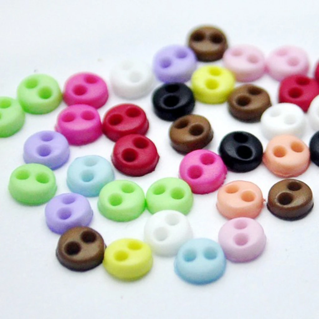 300 Pieces Very Small Mini Tiny Micro Figures Doll DIY Clothing Sewing Buttons 4mm Red for Scrapbooking/ Embellishment
