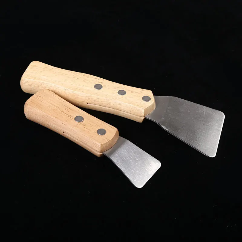 

2pcs/pack Big+Small Spatula Scoop with Wooden Handle Stretch Ceiling Film Shovel Accessories for welding harpoon