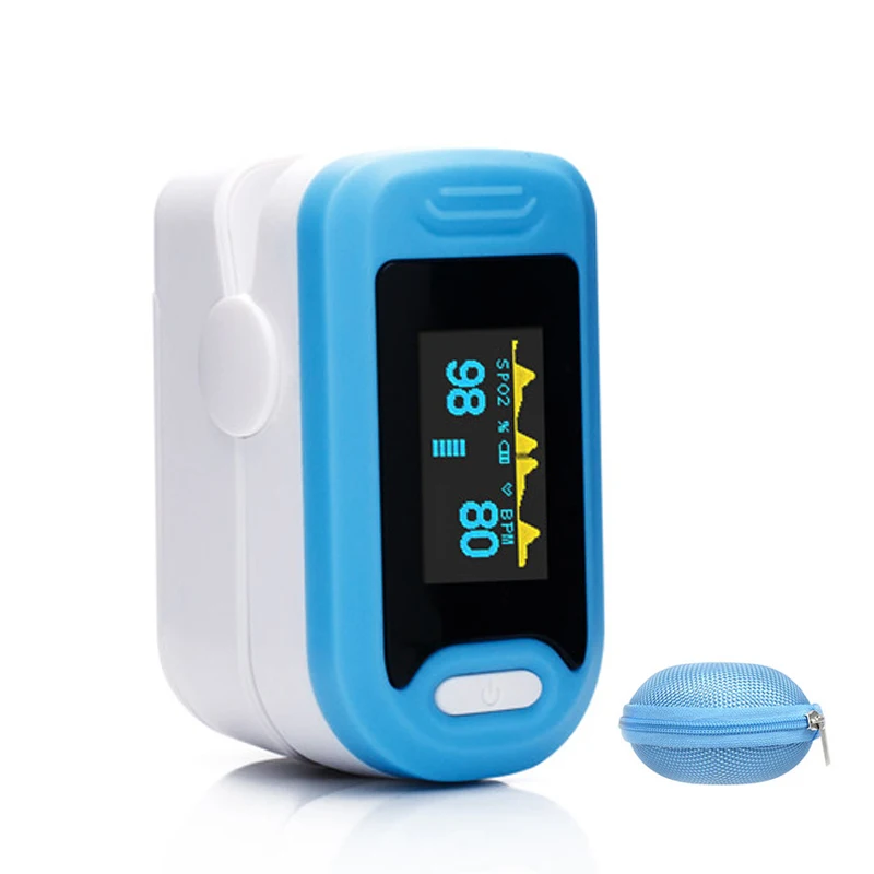 Loodom кислородный монитор OLED пульсоксиметры палец однопальцевой пульсовой оксиметр прибор для измерения давления pulso de dedo - Цвет: Blue and Round box