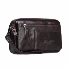 100% Echtes Leder-mann Business Cltuch Taschen Handy Fall Zigarette Geldbörse Beutel Erste Schicht Rindsleder Männlichen Handliche Tasche Brieftasche