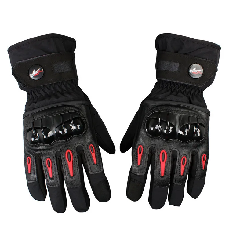 Черный Guantes moto Luvas da moto cicleta Зимние непромокаемые теплые сенсорный экран кожаные перчатки на открытом воздухе мото rcycle Мото Кросс гоночные перчатки - Цвет: Черный