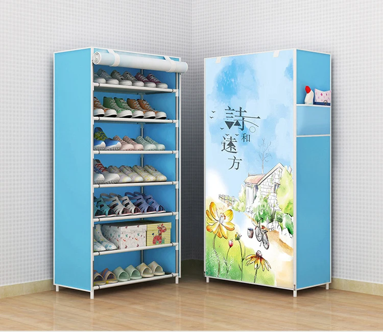 Большой минималистский металлический нетканый шкаф для хранения обуви пылезащитный шкаф домашний органайзер для обуви шкаф Прихожая