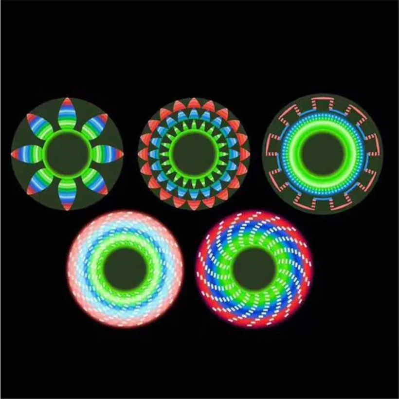 New led 18 pattern flash font abs fidget spinner hand spinner spiner decompression toy edc finger