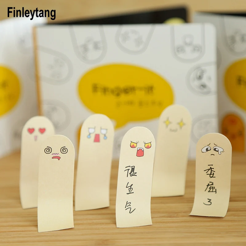 Kawaii Memo Pad Post it School Office Supplies Cute Funny Emoji Fingers ...
