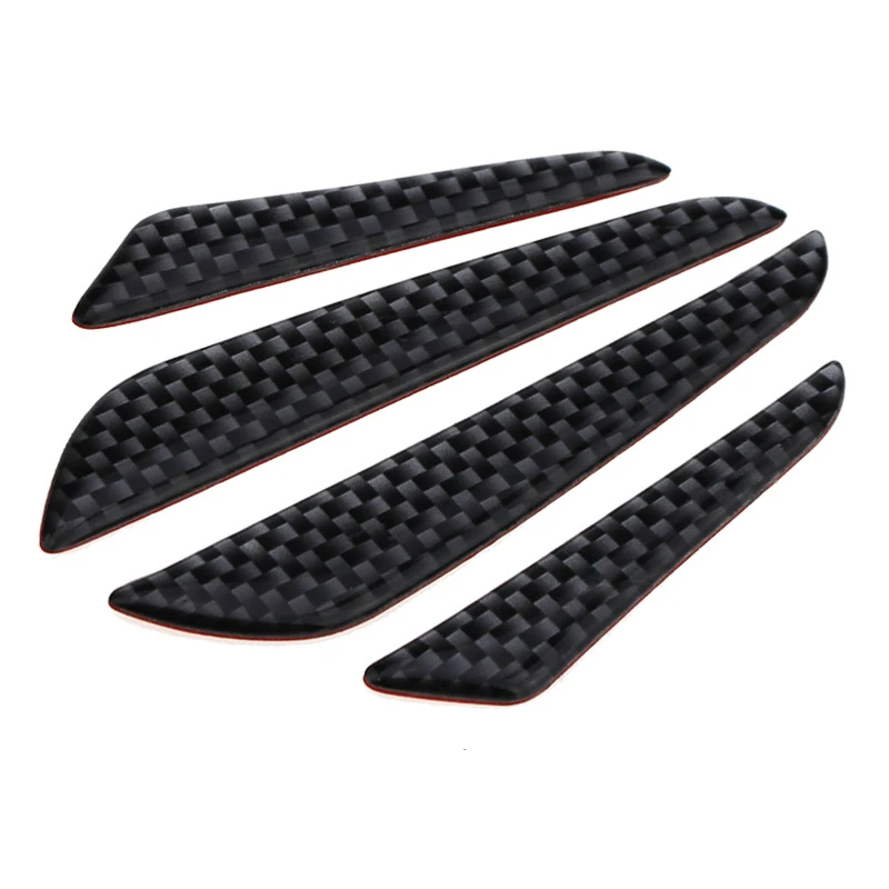 1set 4pcs Carbon Fiber Door Anti Collision Strip Car Door Anti Rubbing 