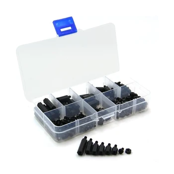 

300pcs M3 Nylon Hex Spacer Screws Nut Distance Weapon Plastic Accessories Assortment Kit