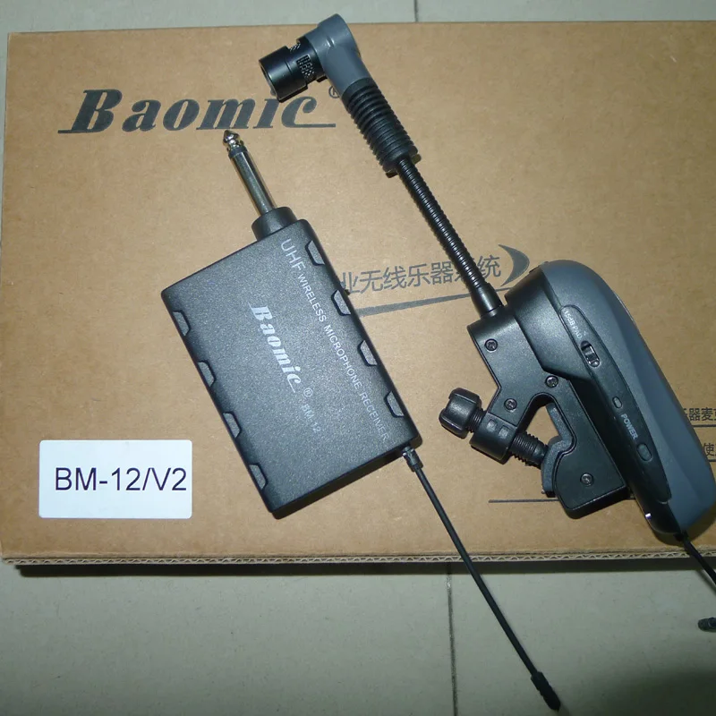 New Baomic BM12V2 Saxe Wireless Microphone Audio Professional UHF Wireless Instrument System Microphone Receiver Saxophone