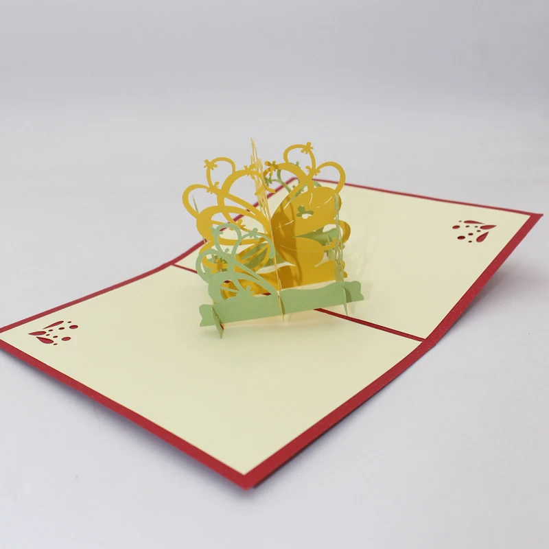  3D Handmade Chinese Blessing Butterflies Love Flowers Paper Invitation Greeting Cards PostCard Vale - 32913641274