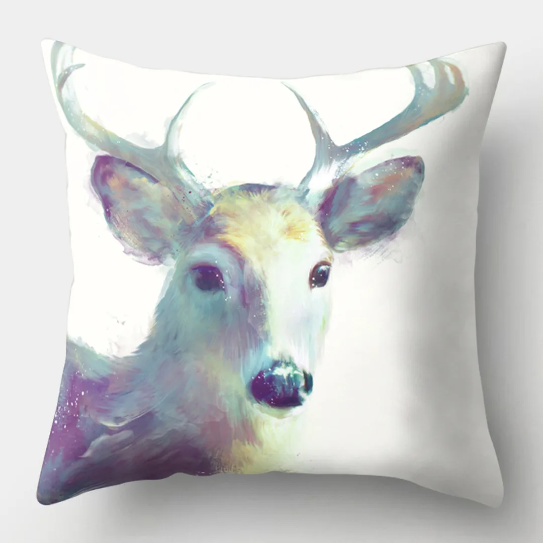 New Cute Animal Cushion Cover Deer Elephant Lion Giraffe Pillow Cover Cartoon Pillow Case for Sofa Car Hotel Home Decoration