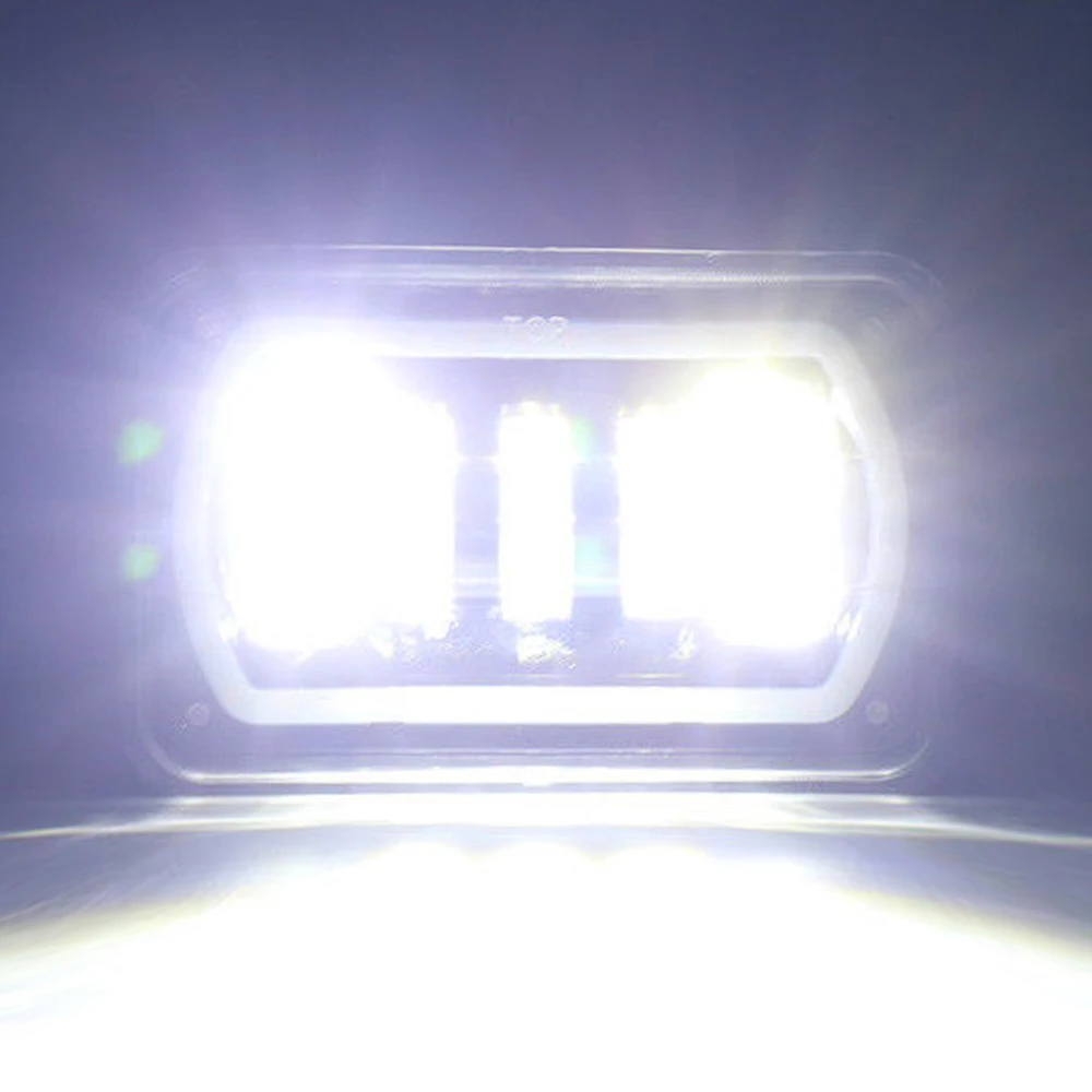 4X6 Автомобильный светодиодный светильник квадратный белый Halo DRL янтарный сигнал