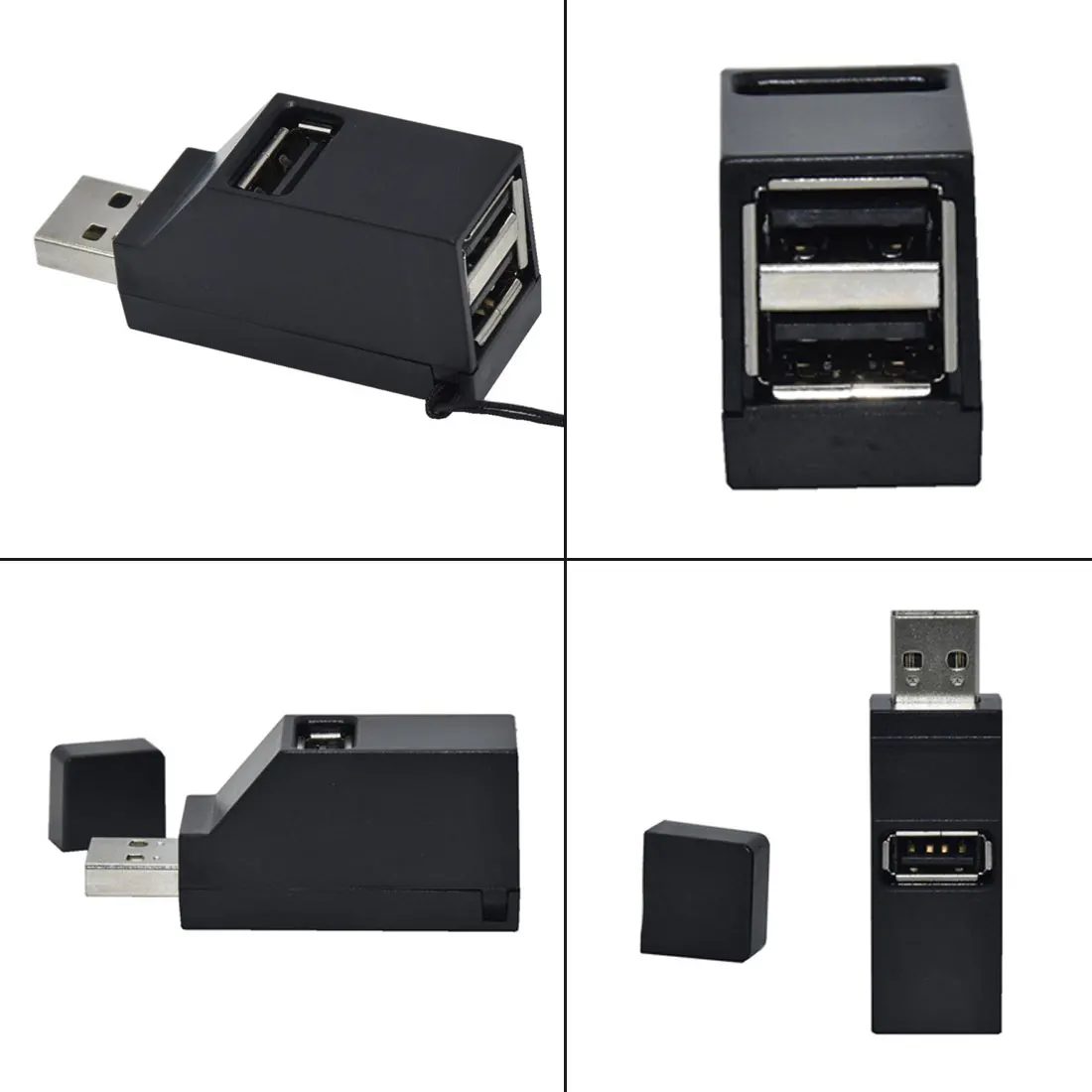 Мини USB 2,0 3 порта USB концентратор Высокоскоростной концентратор разветвитель коробка для ПК ноутбук U дисковая карта ридер для iPhone 7 8 X мобильный телефон концентратор