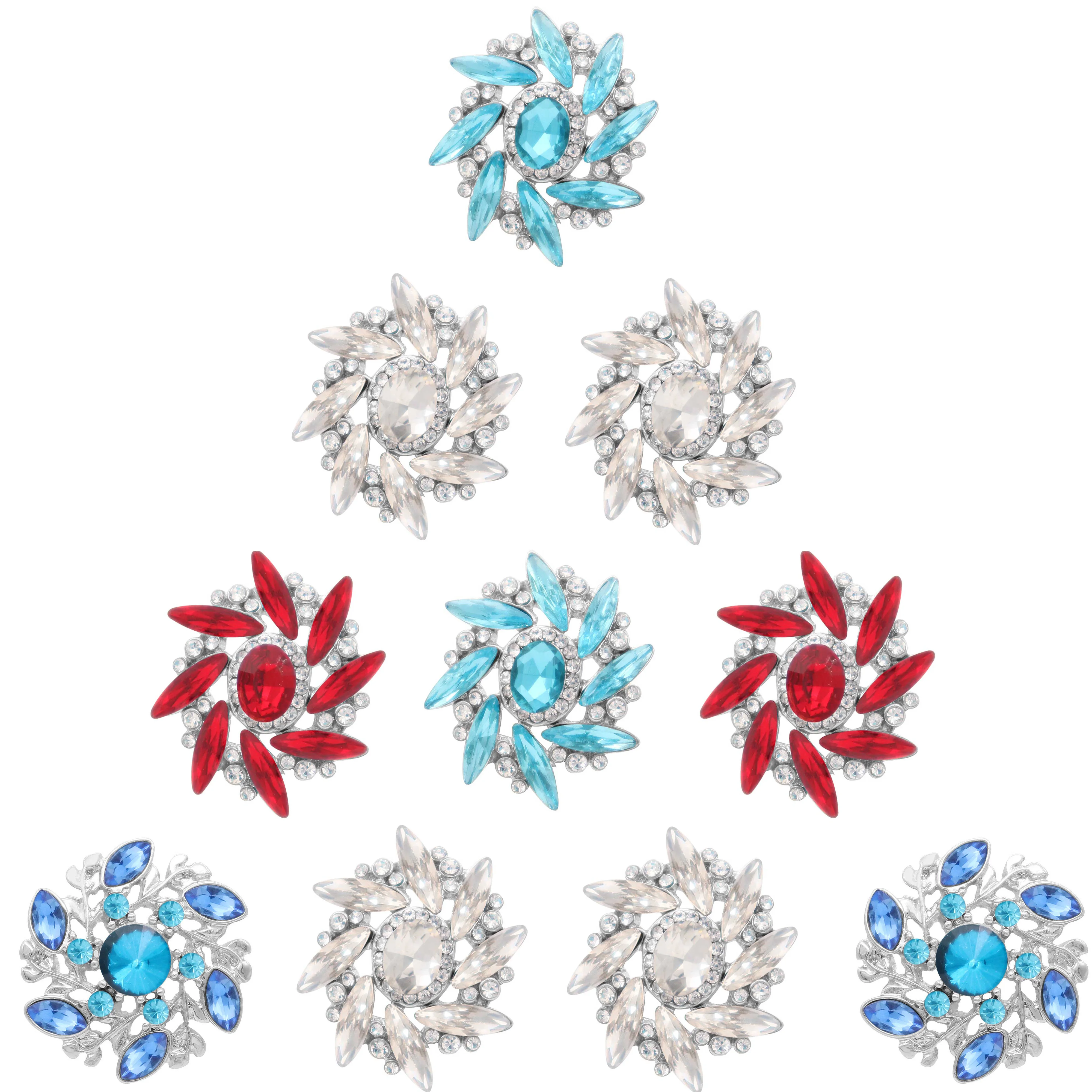 

5pcs/lot 2019 High Quality 18mm Fashion Flower Snap Button Bracelet necklace Charm Rhinestone Button Ginger Crystal Snap Jewelry