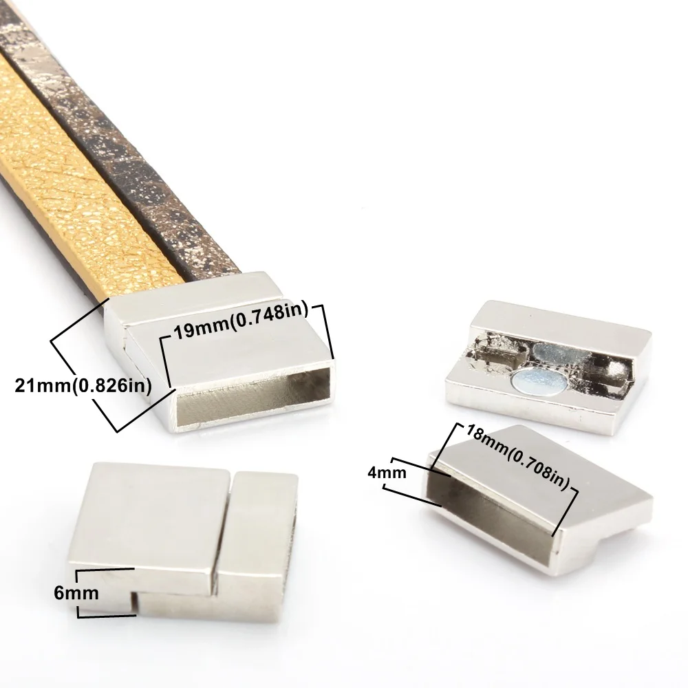 

OlingArt inside dia 18*4mm 3Pcs/lot magnetic Leather clasps Double-sided use Jewelry making DIY cord /bracelet/Belt / Necklace