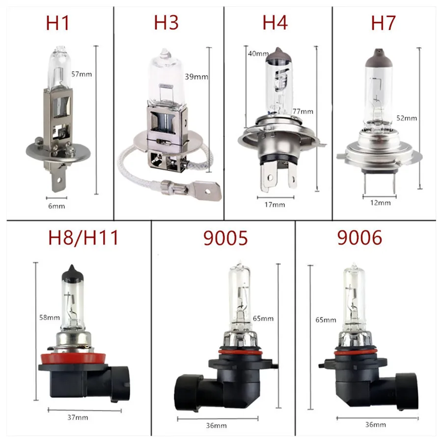 Car Headlight Halogen Bulb 100W Super Bright H1 H3 H4 H7 H8 H11 9005 HB3 9006 HB4 12V 55W 4300K Clear Fog Lights Driving Lamp halogen headlight bulb,car headlights
