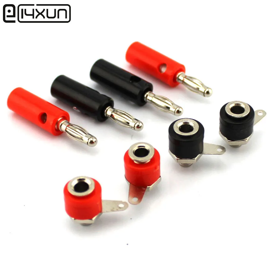 10 pares 4mm Banana Plug + Jack soldar tipo macho y hembra enchufes