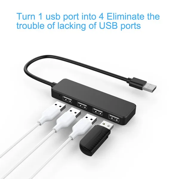 Горячий Ультра тонкий usb хаб 4 портовый USB 2 0 концентратор для ноутбука планшета ПК