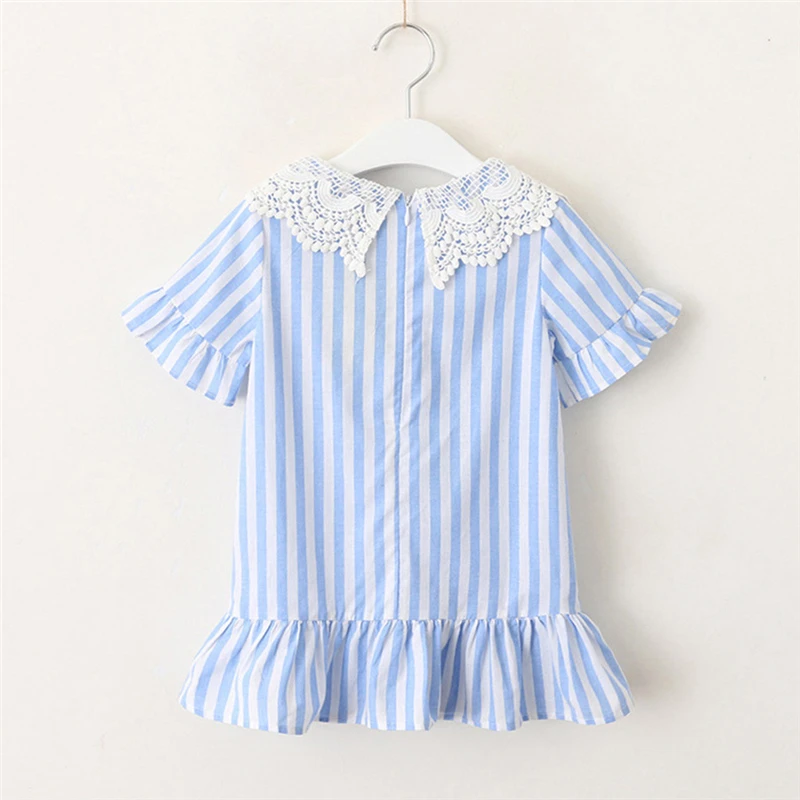 New Long Dress Girl Summer Toddler Kids Baby Girls Outfits Clothes Lace Stripe Party Pageant Princess Dress Newborn Baby V9# (6)