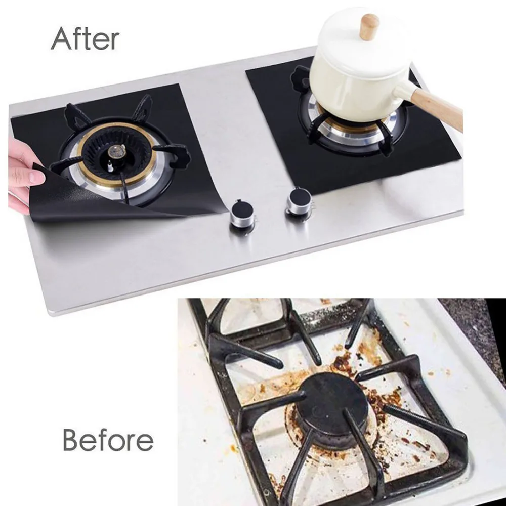 Gas Stove Burner Covers Kitchen Mat Top Protector Pad Liner Non-stick Cover 4Pcs 