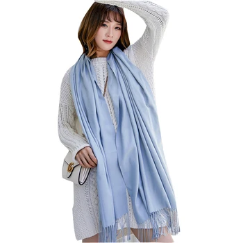 

2018 Women Scarf Female Winter Cashmere Lengthen Tassels Scarf Shawl Ladies ScarvesTravel Pashmina Shawl Solid Color Warm Scarf