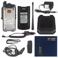 מכשיר הקשר dual band 2x Baofeng GT-3WP IP67 V / U Waterproof Dual Band Ham שני הדרך רדיו מכשיר הקשר + USB תכנות כבל + מטען לרכב כבל (5)
