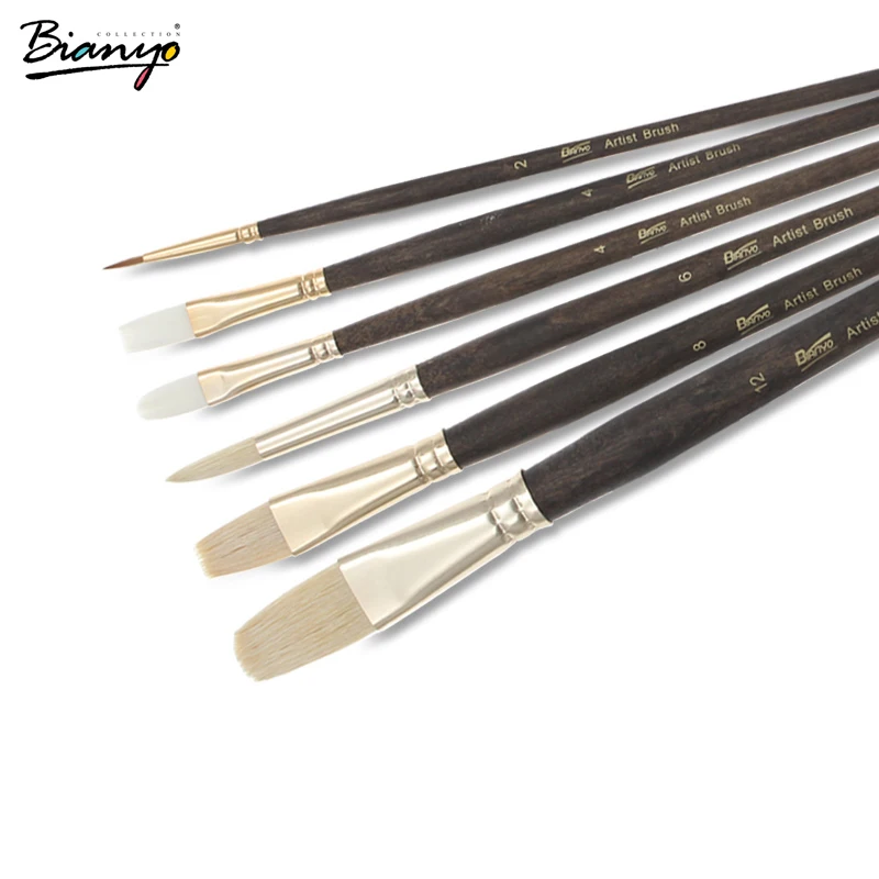 

Bianyo Acrylic Oil Brushes Waterbrush Paint Brushes 6Pcs a set Art Set for Artist Brush Drawing School & office supplies