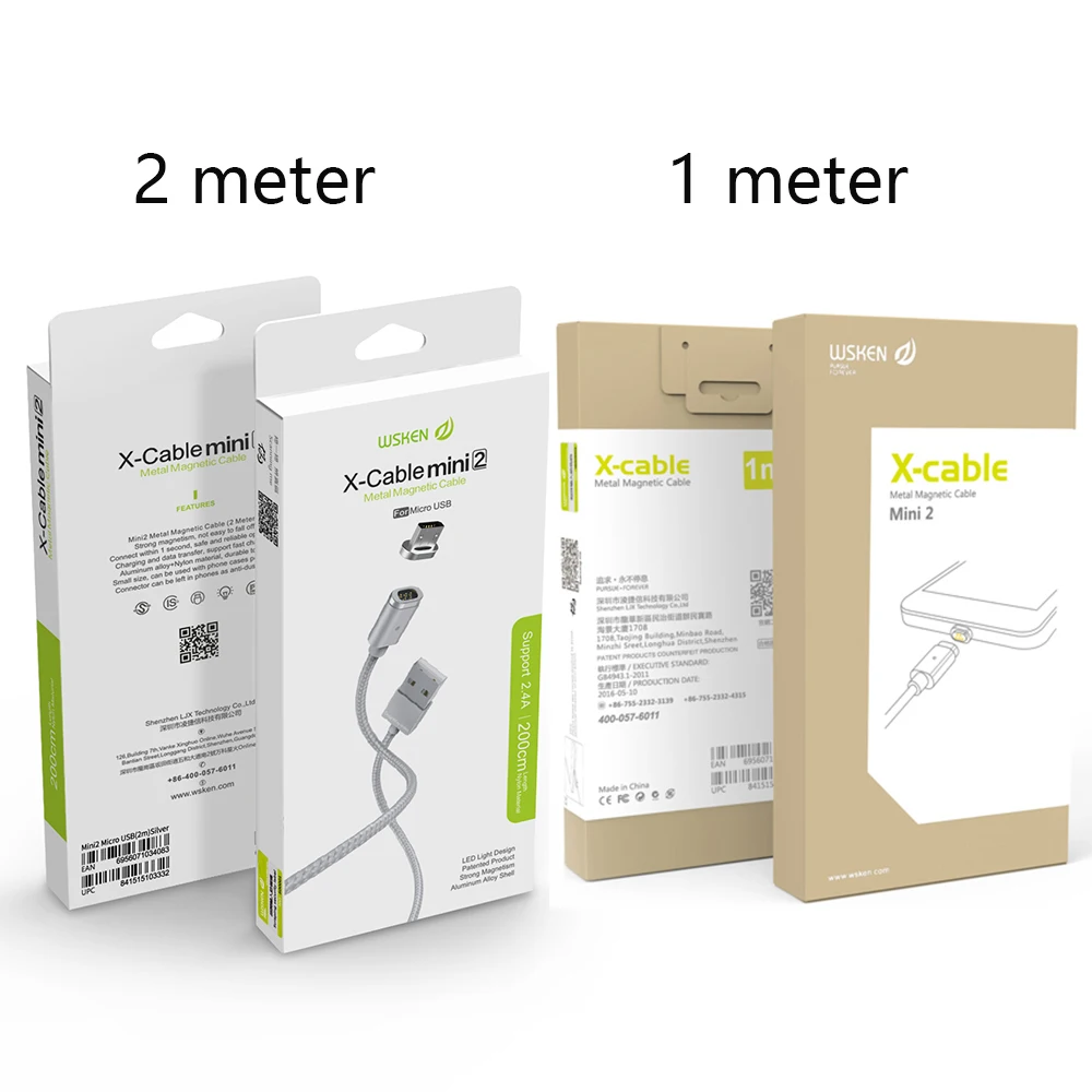 Кабель Micro USB WSKEN Mini 2 для Samsung galaxy j5 2017 S6 S7 Edge xiaomi redmi note 5 5plus 4x 5a|cable for|usb cable fastcable fast