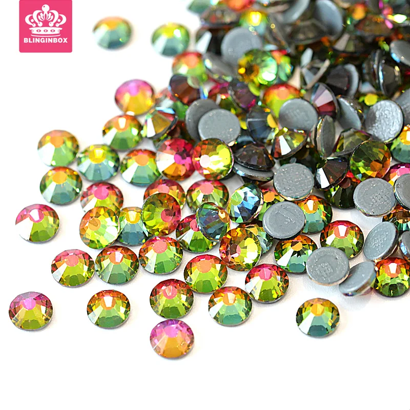 

2028 SS3-SS30 AAAAA Rainbow Hot Fix Rhinestone Flatback Glass Crystals Glitter Strass Iron On Rhinestone for Clothes Y3773
