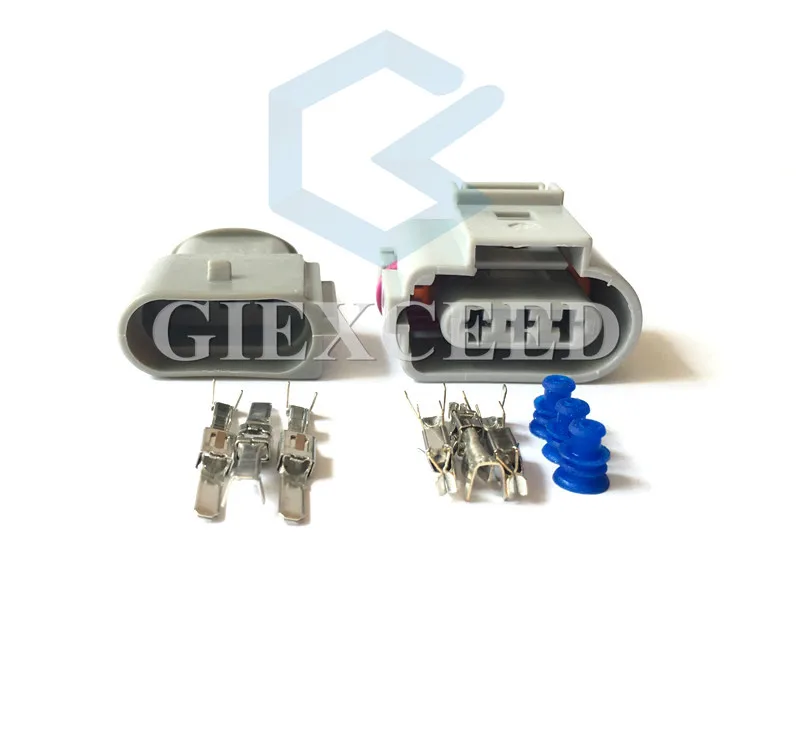 

2 Sets 3 Pin Starter 1J09737236 1J0973723G 3.5mm Auto Fog Lamp Light Socket Crankshaft Sensor Connector For VW