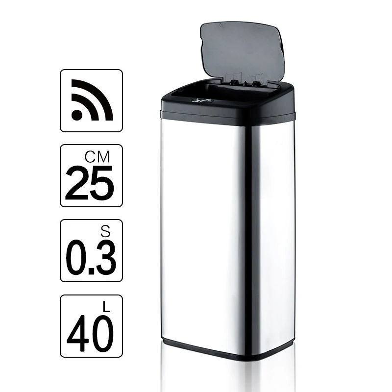

Stainless Steel Inductive Type Trash Can Smart Sensor Automatic Kitchen Toilet Storage Barrels Rubbish Bin Household Waste Bin