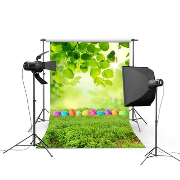 

Spring Easter Eggs Green Grassland Leaves Nature Baby Photo Backgrounds Customized Photography Backdrops for Photo Studio GE-070