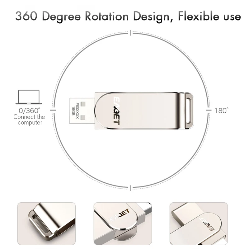 EAGET F60 USB флеш-накопитель 256 ГБ 128 Гб 64 ГБ 32 ГБ 16 ГБ флеш-Диск Металлический USB 3,0 флеш-накопитель ключ высокоскоростной флеш-накопитель карта памяти