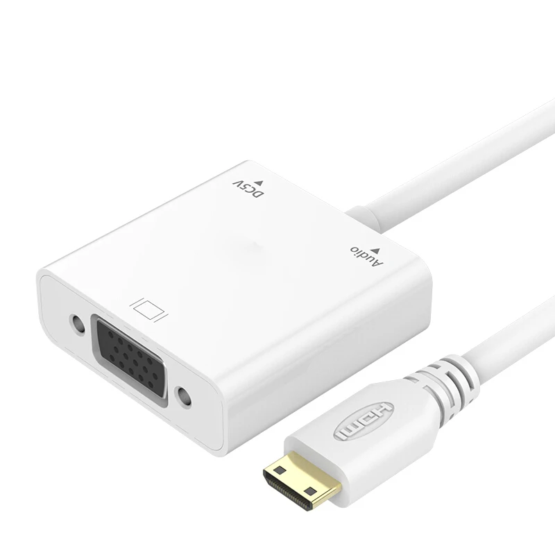 Мини HDMI к VGA Аудио и видеокабель, адаптер с USB портом питания для камер ноутбуков