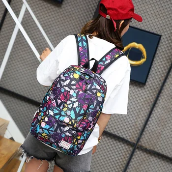 

2019 printing travel backpack children canvas schoolbags boys girls leisure primary secondary student school bags