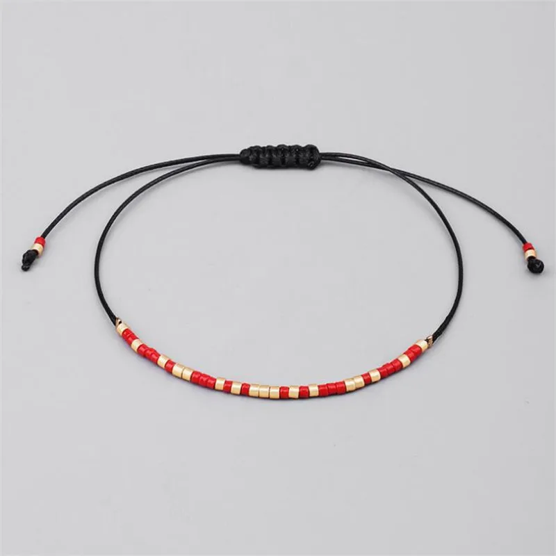 Этнический стиль многоцветные богемные браслеты из бисера ручной работы ювелирные изделия шикарный черный плетеный веревочный браслет для женщин мужчин подарок для пары
