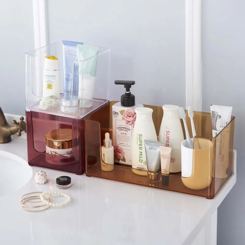 

Plastic Makeup Organizer Dull polish Jewelry Box Cosmetic Organizer Makeup Box Lipstick Makeup Storage Bathroom Table Organizer