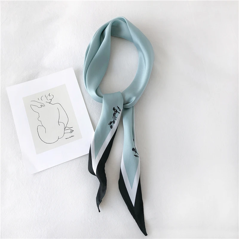 Женский шифоновый шарф повязка Luna & Dolphin весенний винтажный шелковый с